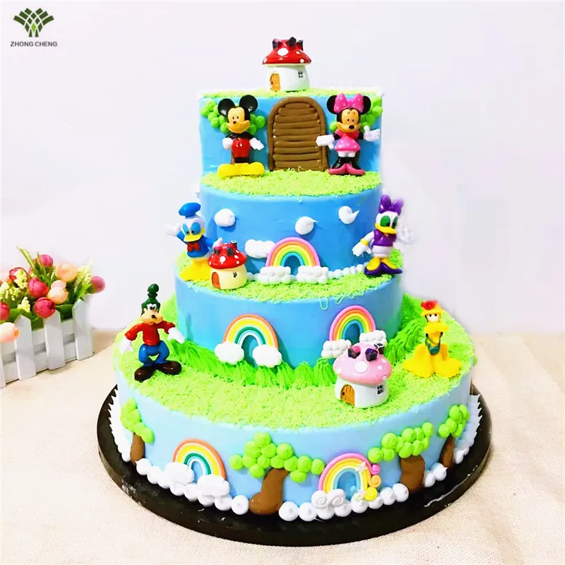 6PCS/1Set Mickey Mouse Minni Donald Duck Cake Topper Gifts ...