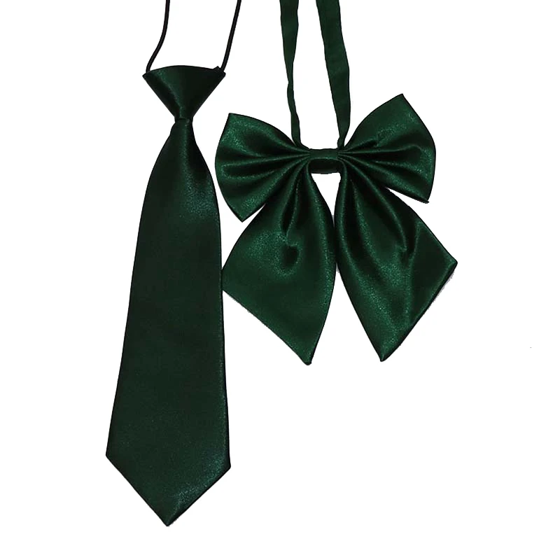 Дизайнерские Галстуки для мальчиков и девочек, модные классические одноцветные галстуки-бабочки, цветные, праздничные, тонкие, со съемным воротником,, распродажа - Цвет: Green