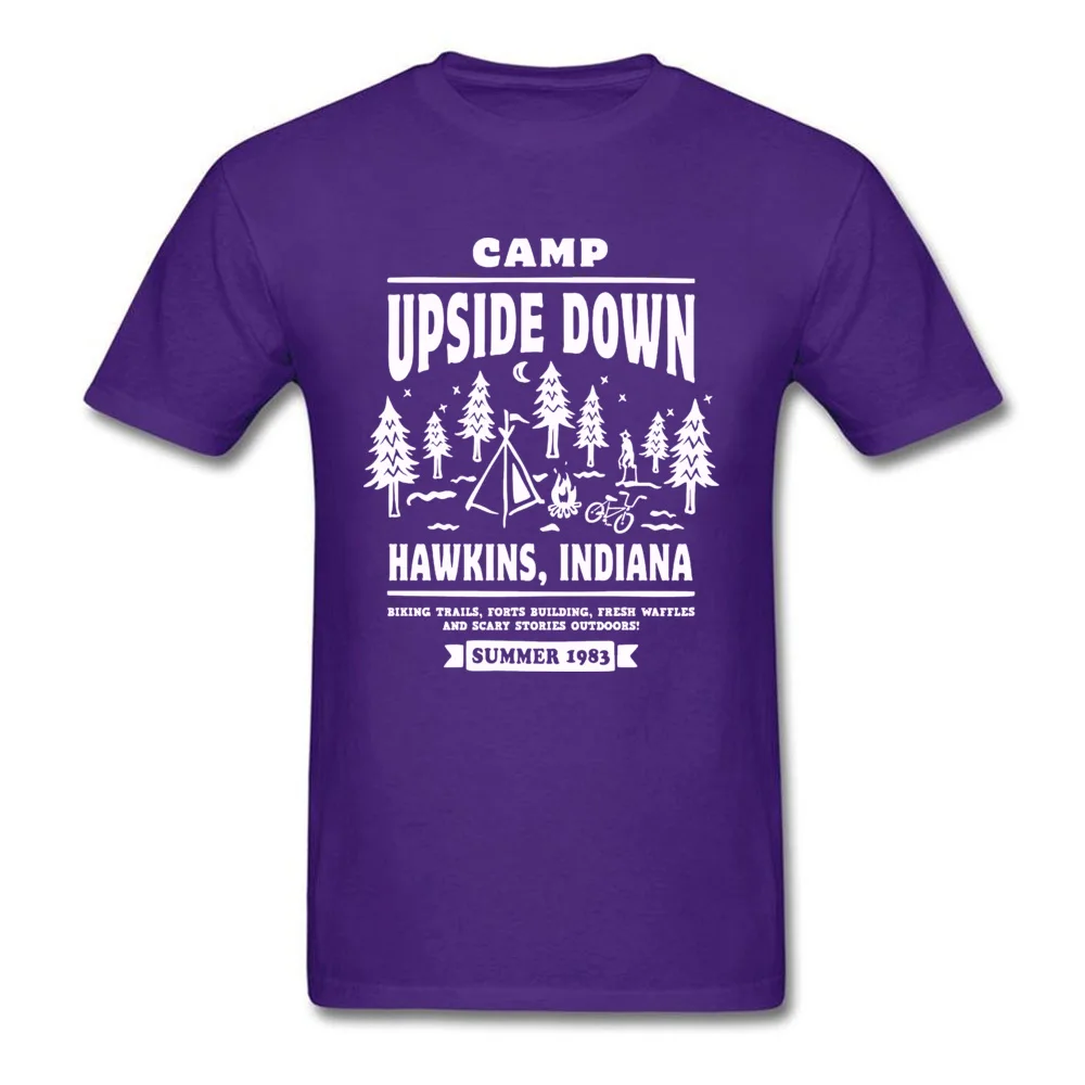 T Shirt 02Camp-Upside-Down0625 April FOOL DAY Cute Europe Short Sleeve Cotton Fabric Crew Neck Men T-shirts Europe Tee Shirt 02Camp-Upside-Down0625 purple