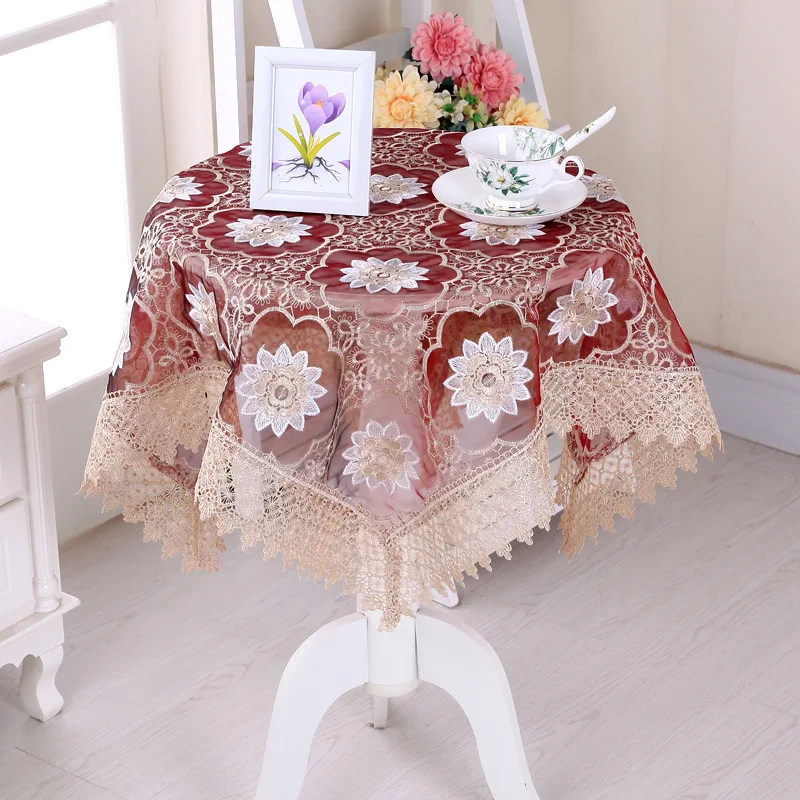 New glass yarn embroidered tablecloth, table cloth, bedside table cover