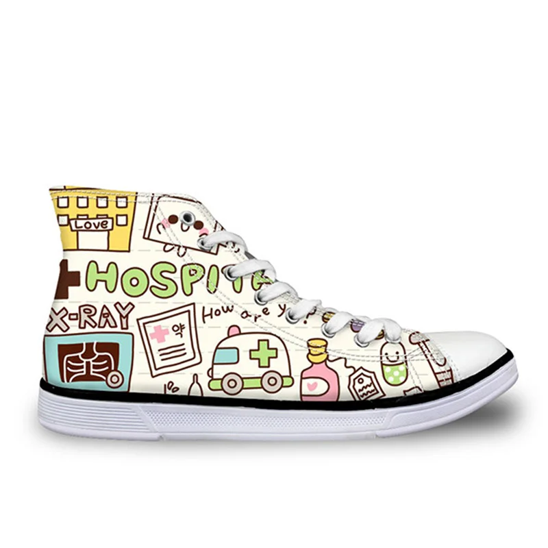 

THIKIN Trend Women Shoes Cute Nursing Printing Vulcanized Shoes Comfortable Sports Shoes For Girls Leisure Flat Shoes Female