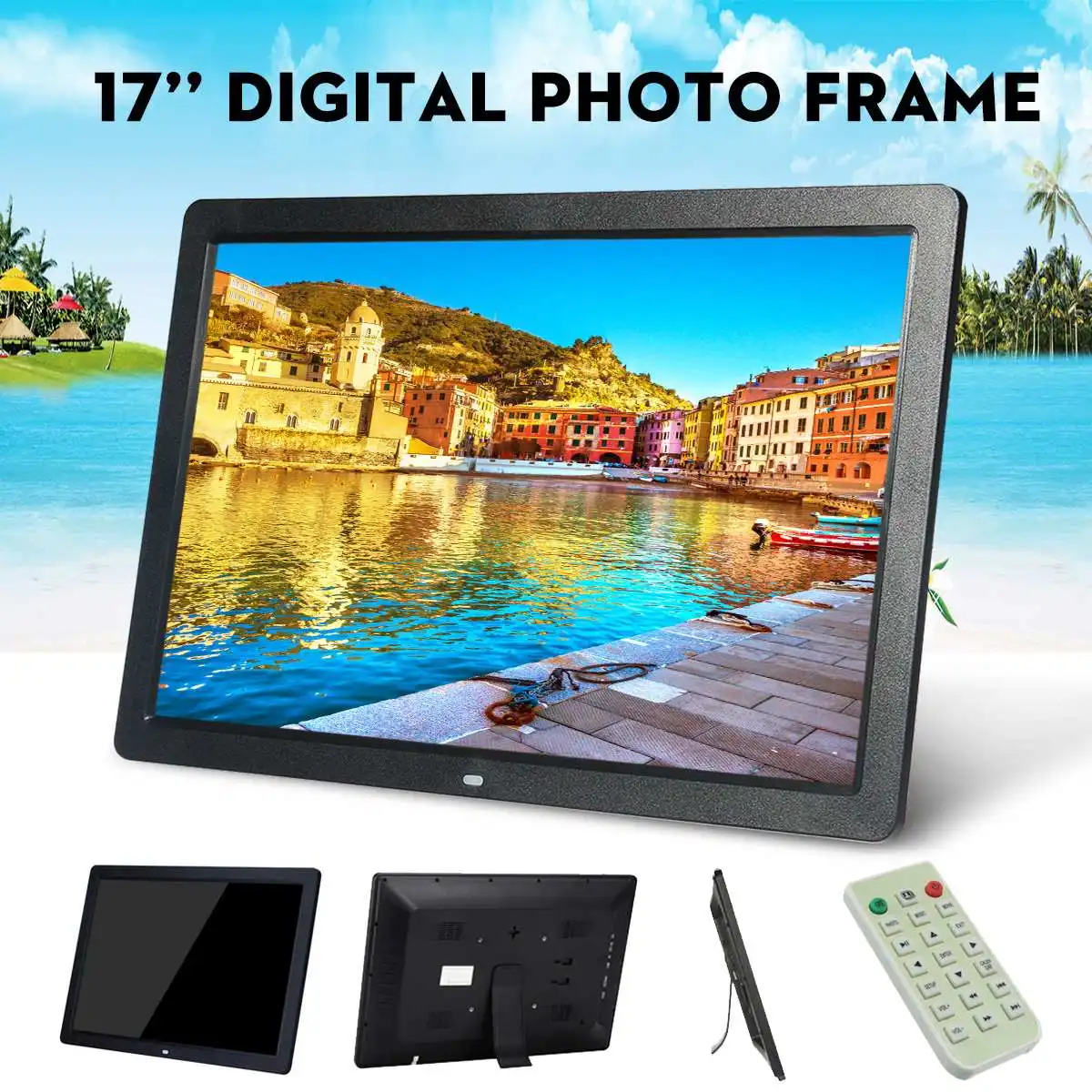 Дешево 17 дюймов HD Цифровая фоторамка галерея рекламная машина с пультом дистанционного управления 1440*900 светодиодный экран электронное изображен...