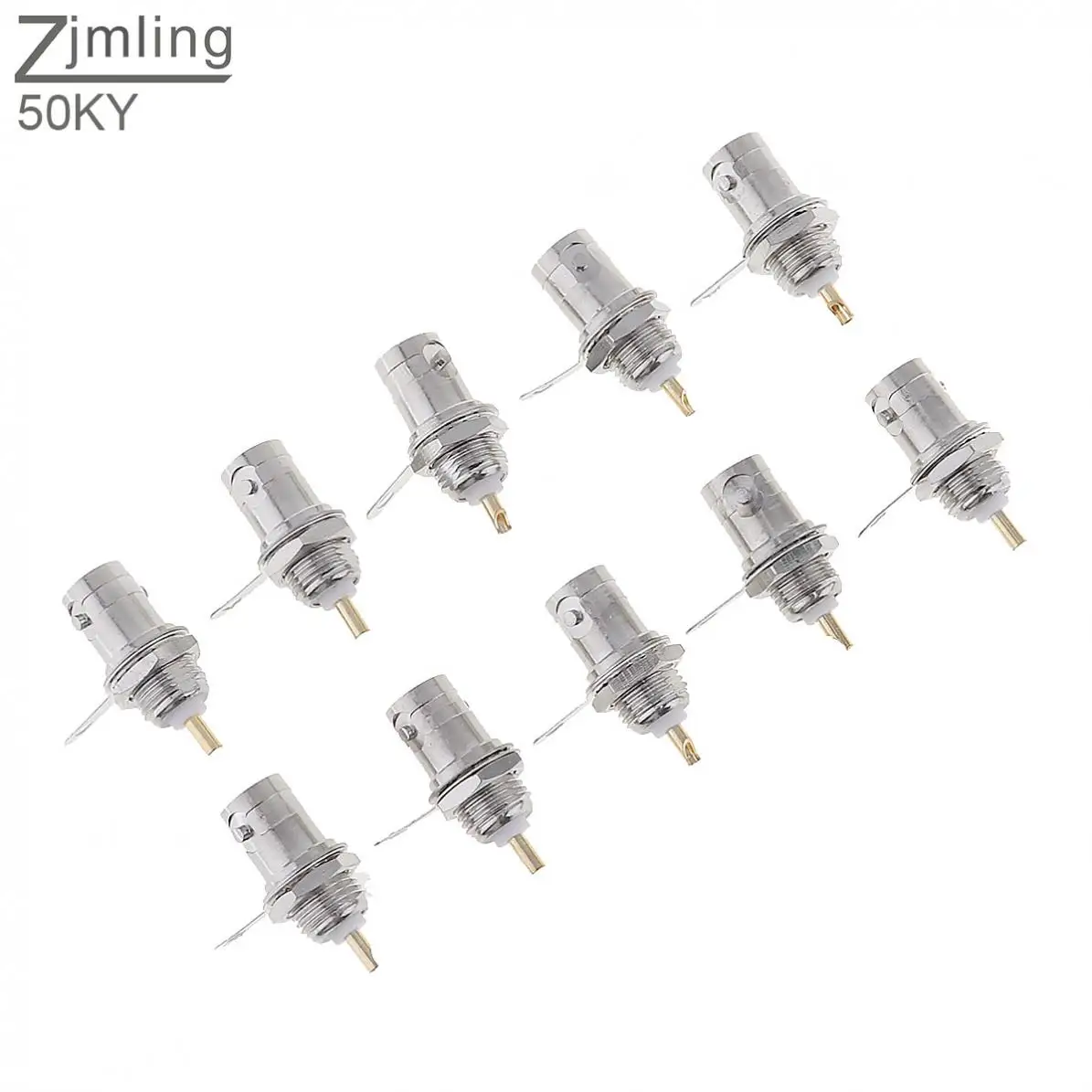 10pcs 50ky pure copper bnc q9 plug with brazing sheet and copper nut brazing sheet