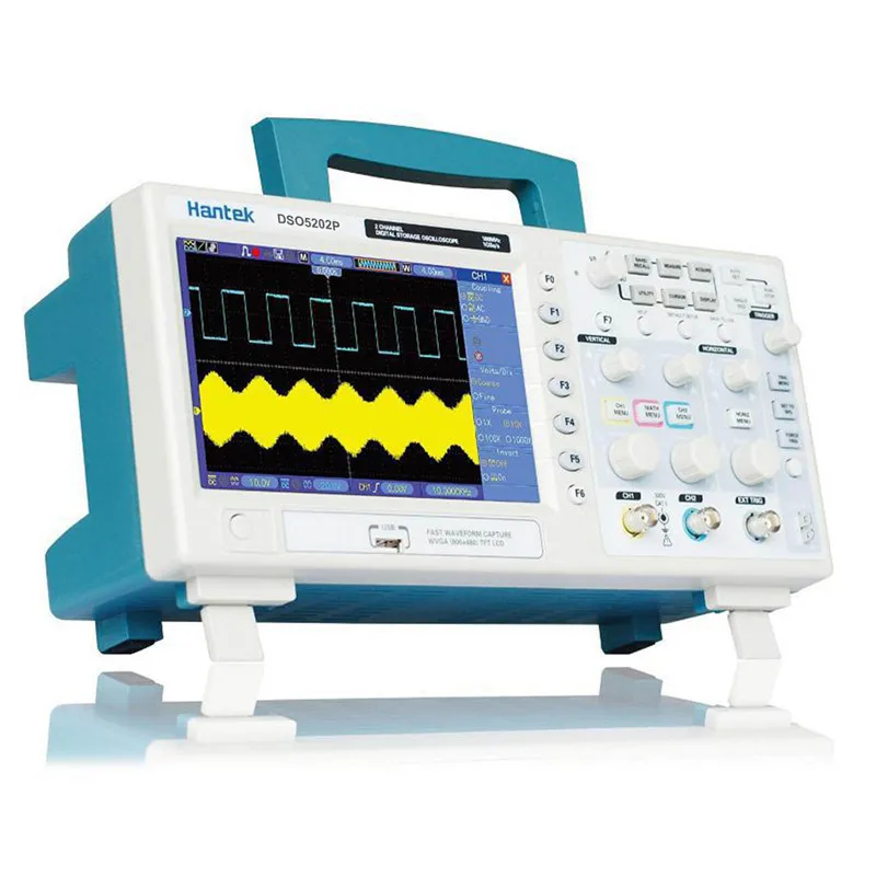 

Original oscilloscope hantek dso5202p oscilloscope probe 200Mhz 1GSa/s 2 Channel LCD Digital Storage Oscilloscope