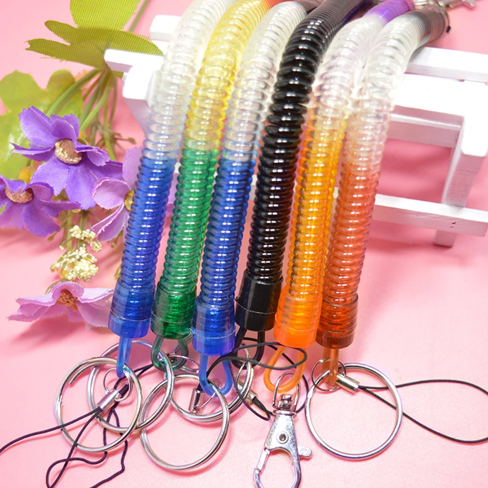 

Tactical Retractable Plastic Spring Elastic Rope Security Gear Tool For Airsoft Outdoor Hiking Camping Anti-lost Phone Keychain