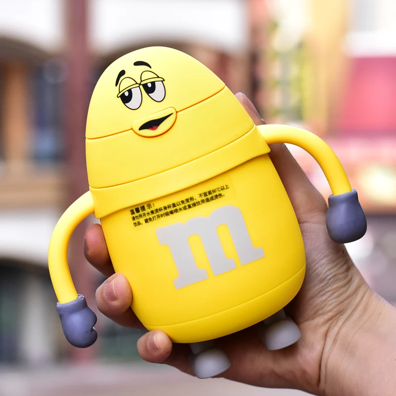 

M Chocolate Beans Mug Stainless Steel Vacuum Flask Thermoses Coffee Cup Insulated Tumbler Child Water Bottles Christmas Gifts