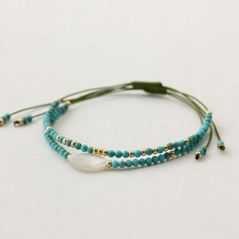 Этнический женский браслет, бисер, маленький жемчужный браслет для йоги из натуральных камней, тонкий персонализированный плетеный браслет ручной работы