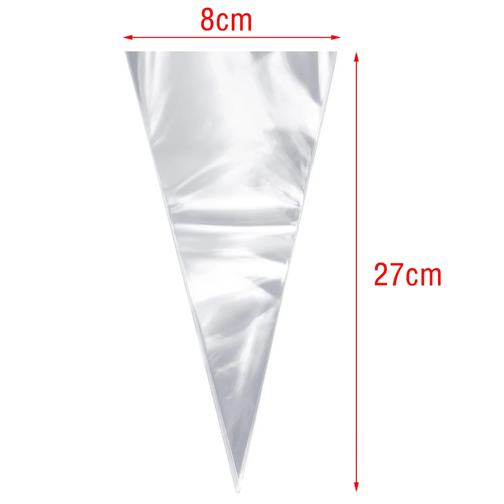 50 Pcs /lot Clear Party Gift Cone Biscuit Sweet Packing Bag Candy Cellophane Cello Bags for Gift Packaging Wrapping Decoration