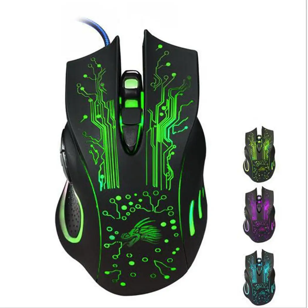 Светодиодный игровой usb-кабель с 6 кнопками и стильным дизайном мыши. Для любого места, где вам нужен ПК ноутбук