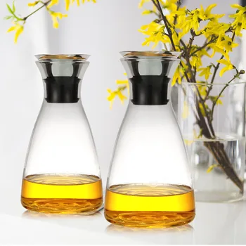 

1000/1500 Glass Carafe with Stainless Steel Silicone Flip-top Lid Hot or Iced Water Pitcher CreateYour Ice Water Beverages SH180