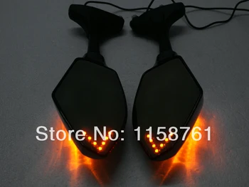 

CARBON MOTORCYCLE LED TURN SIGNALS REARVIEW MIRRORS FOR HONDA SUZUKI KAWASAKI YAMAHA FREE SHIPPING