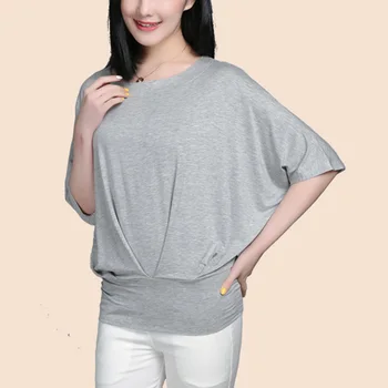 

women t shirt fashion Loose tops Batwing Sleeve O-Neck t shirt T shirt casual tops Large size 4XL 5XL