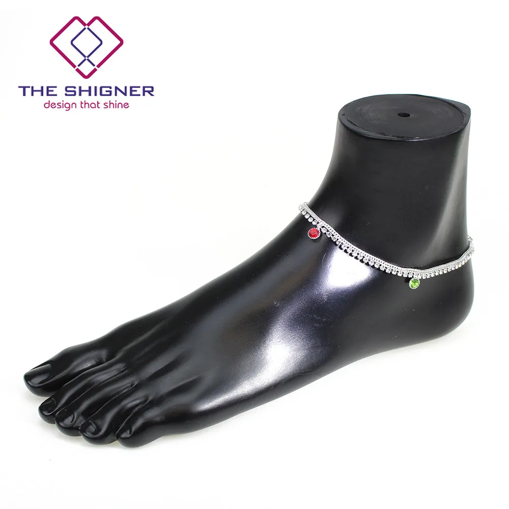 SHIGNER индийский традиционный танец живота Ghungroo цепочка на лодыжку хиппи ножной браслет красочный каменный ножной браслет для женщин отдыха