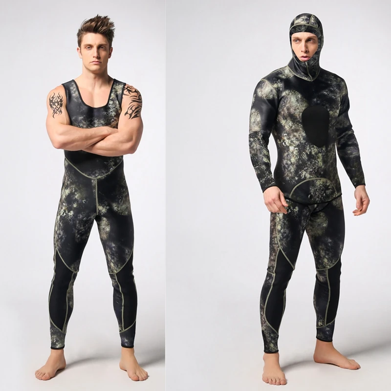 

NEW Scuba Diving Suit 3mm for Men Long Sleeves 2pcs Swimming Wetsuit Swimsuit Swimwear