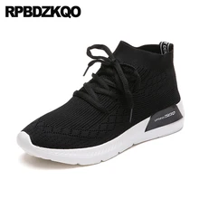 Эластичный Платформа черный Толстая подошва плоские криперы Harajuku кросовки зашнуровать красный Фарфор для обуви кроссовки женщин воздухопроницаемый Мода красивая отправка капель последние европейская весенняя осень