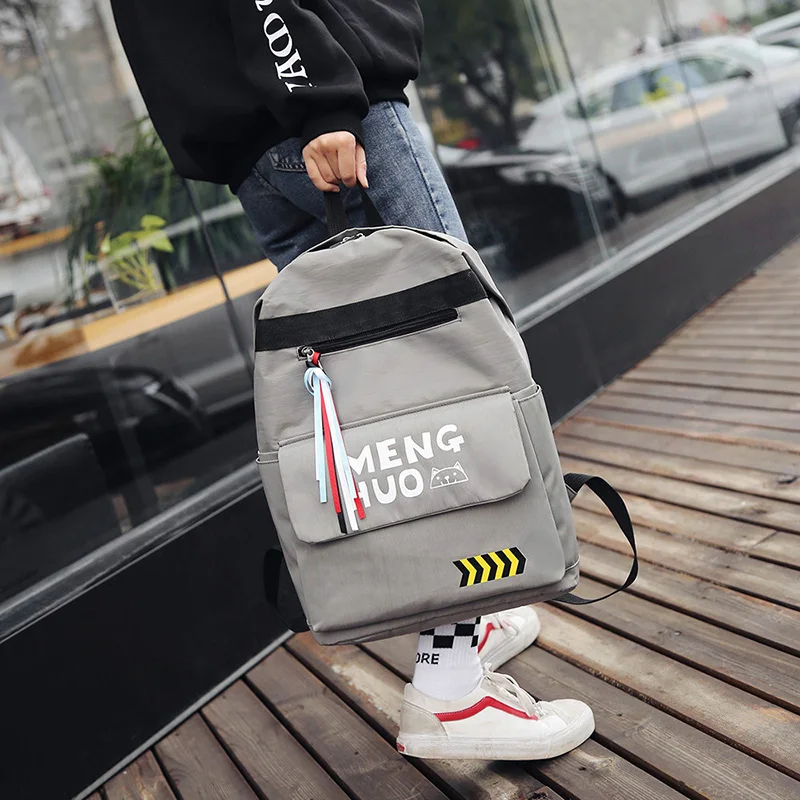 Menghuo 2017 Fashion High Quality Tassel Ribbon Women Bakcpack School Bag for Girls Boys Men Backpack sac a dos femme Mochilas (1)