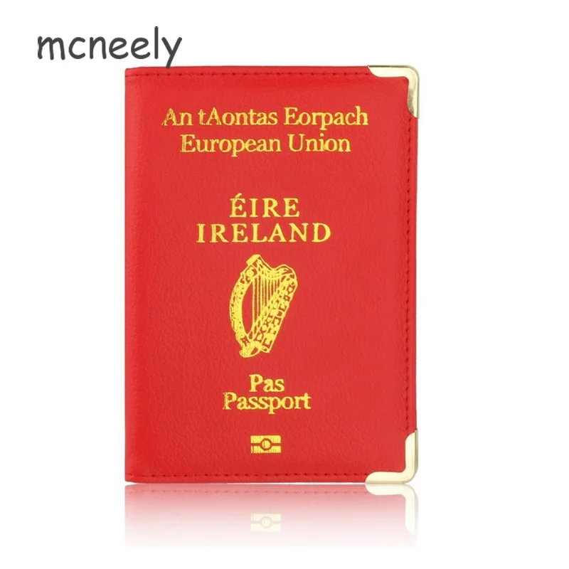 Cute Ireland Travel Protect Passport Holder Case for Ireland Leather