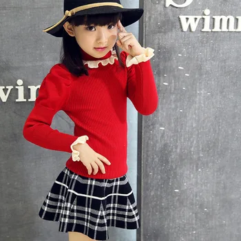 

Girls Child Korean Female's Sweater Long Sleeve All-match Kids Clothing 5 Style Woolen