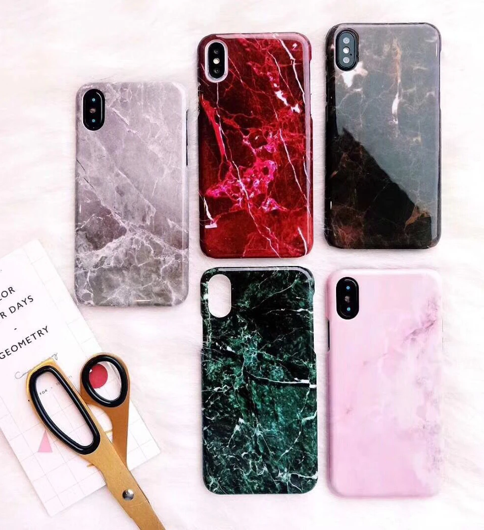 Yhcsz Глянцевая Мрамор Pattern Жесткий ПК телефон чехол для iPhone 6 6S 7 8 Plus x | Мобильные