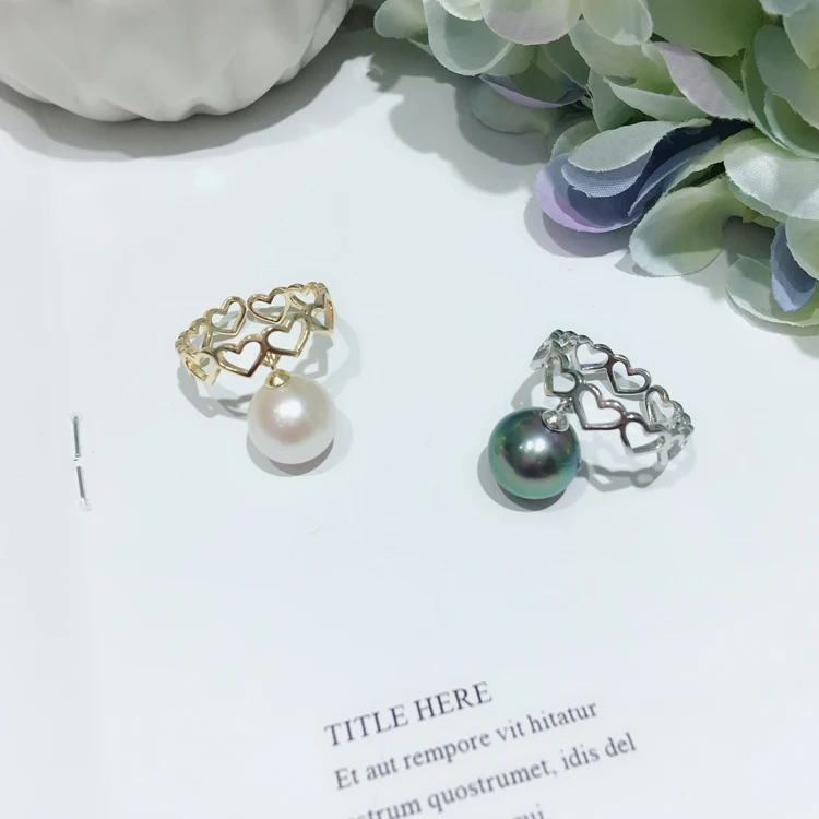

2018 Fashion Pearl Ring Jewelry Of Silver Love Wedding Rings Natural Freshwater Pearl S925 Sterling Silver Rings For Women CAJZ