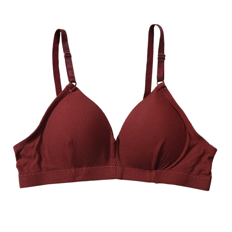 

Sexy Deep V Push Up Bras Triangle Cup Thread Thin Seamless Bra Elegant Ladies Solid Color 3/4 Cup One-Piece Wire Free Bra