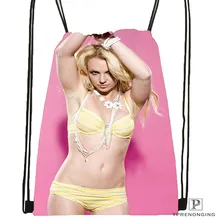 Пользовательские бритни-спирс-Чика-con@ 01 Drawstring сумка-рюкзак милый рюкзак дети сумка(черный сзади) 31x40 см#20180611-02-71