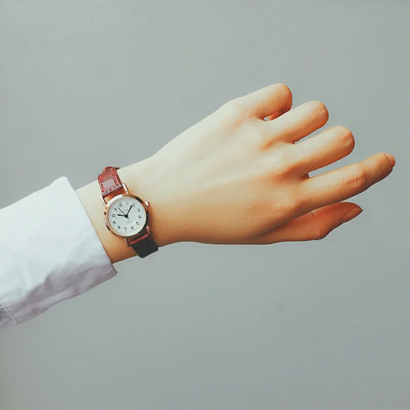 Женские часы с кожаным ремешком розовое золото|mujer|mujer reloj |