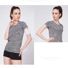 Женская быстросохнущая дышащая спортивная футболка с круглым вырезом для фитнеса бега для занятий йогой футболки топы для женщин