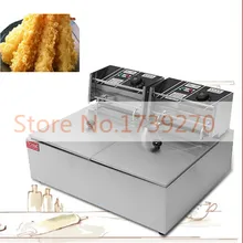 Двойной бак машина электрическая фритюрница, прочной нержавеющей стали фритюрница, 5.5L* 2 коммерческого использования электрическая фритюрница, обжарить курицу машина