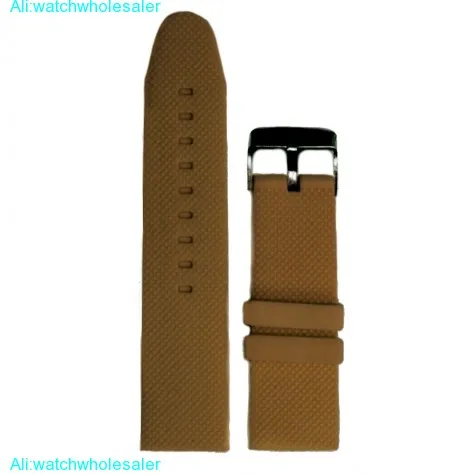 22mm Chocolate Brown Silicone Jelly Rubber Unisex Watch Band Straps WB1062U22JB