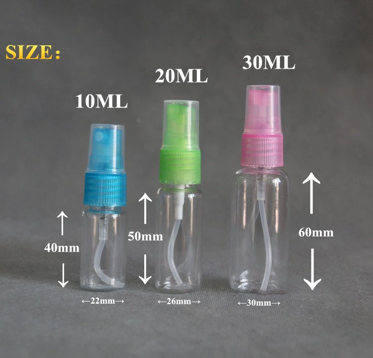 10 мл пластиковая бутылка-спрей маленький прозрачный флакон с пульверизатором для путешествий многоразовая бутылка ПЭТ большая емкость Многоцветный 200 шт./лот