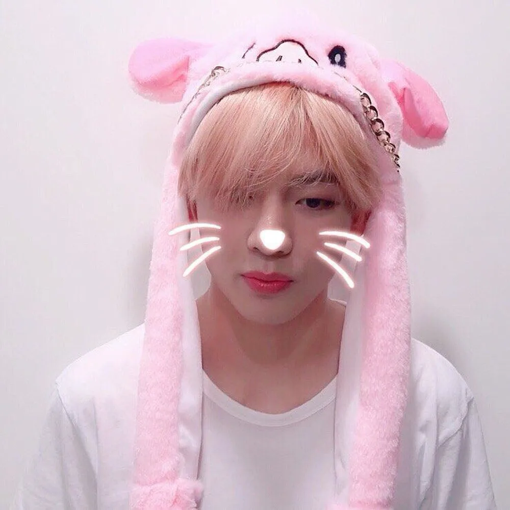 Новинка шапка с кроличьими ушками Kpop Bangtan Boys утолщенные теплые шапки