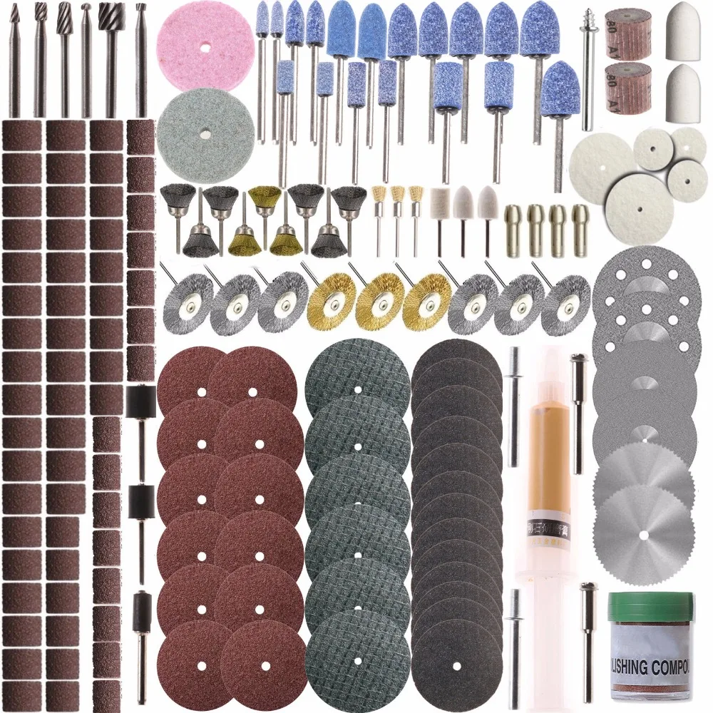 

ZFE Rotary Tool Accessory Set - For Dremel Rotary Tools - Grinding, Sanding, Polishing --1/8" (3mm) Shank Pack of 217Pcs