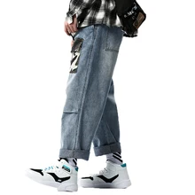 2019 Spring Men Jeans male Classic Casual Elastic Waist Camo Denim Trousers Men Baggy cowy cargo pants hip hop jeans ripped men 2019 Spring Men Jeans male Classic Casual Elastic Waist Camo Denim Trousers Men Baggy cowy cargo pants hip hop jeans ripped men