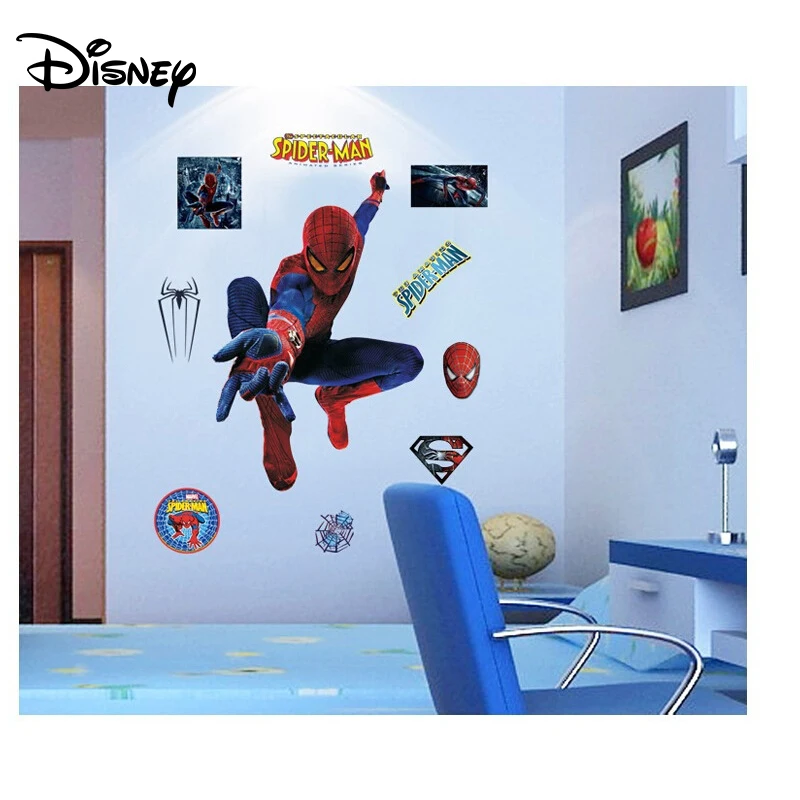 

Disney spiderman sticker children room background wall decoration sticker waterproof removable