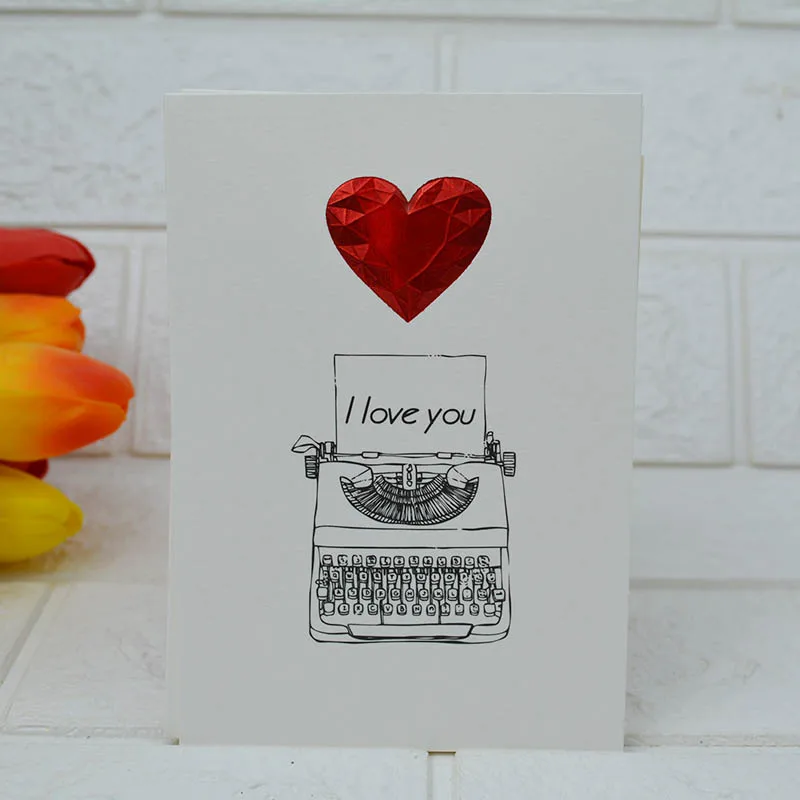  Gold blocking Red hearts Love series Paper card Cartoon invitation card - 32983612300