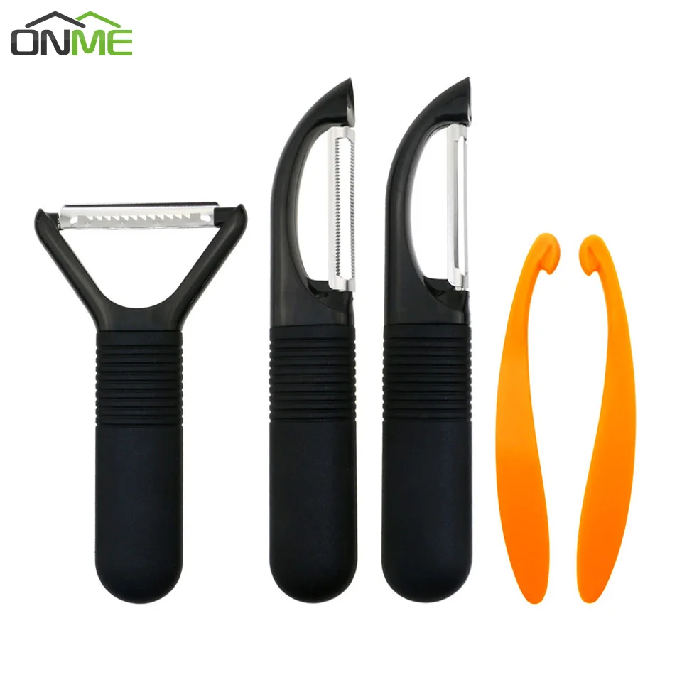 

Onme 3Pcs Fruit Vegetable Peeler Set Stainless Steel Fruit Slicer Skin Peelers Grater Potato Peeler Straight Kitchen Gadgets