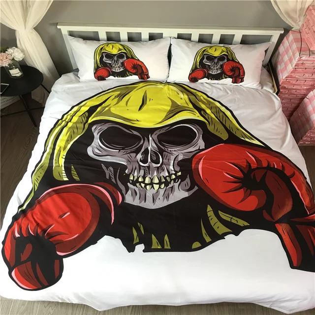 Special Price Nordic Bedding Linen Set Boys Bed Clothes 3D Boxing Skull Bedding Set Adults White Bed Comforter Duvet Cover Set US Queen King Special Price Nordic Bedding Linen Set Boys Bed Clothes 3D Boxing Skull Bedding Set Adults White Bed Comforter Duvet Cover Set US Queen King