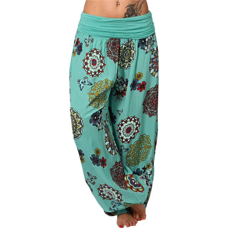 

Bohemian Harem Pants Women Boho Print Oversized 5XL Trousers Loose High Waist Vintage Harem Sarouel Femme Pantalons