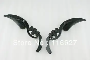 

8mm 10mm Black 3D Skeleton Skull TearDrop Mirror w/ Blue Glass For Kawasaki Ninja ZX6R ZX10R 650R Vulcan VN 500 1700 Voyager