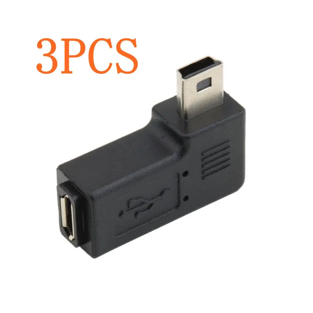 3 шт. 90 градусов правый левый угол Mini usb тип A мужчина к Micro USB Женский адаптер 2 0 5 Pin