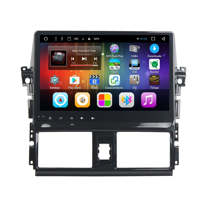 Perfect HD 1024X600 Android 8.1 Car DVD Player For Toyota Vios Yaris GPS Navigation Radio 3/4G wifi 4