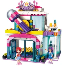 City Girls Princess KTV Star Dream Stage Building Blocks Sets Bricks Model Kids Classic Compatible With Legoings Friends city girls princess outing bus car building blocks sets bricks model kids classic toys compatible legoings friends