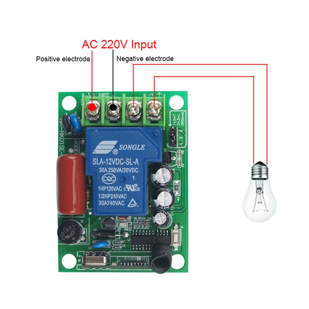 Универсальный 433 МГц передатчик приемник беспроводной rf реле AC85 220V 30A выключатель
