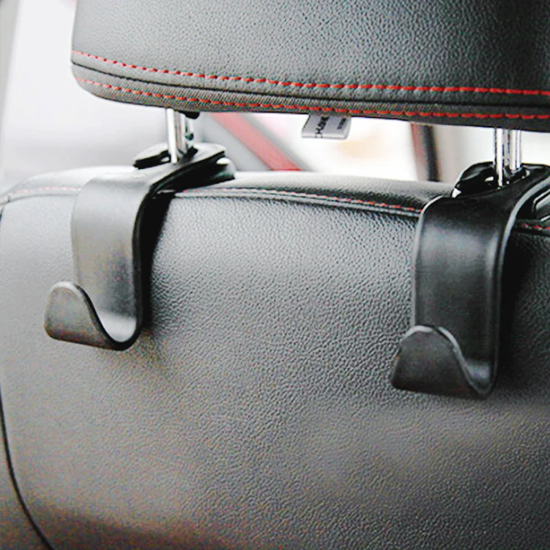 

Universal Car Headrest Back Seat Hook 4pcs Seat Hanger Vehicle Organizer Holder for Handbags Purses Coats and Grocery Bag
