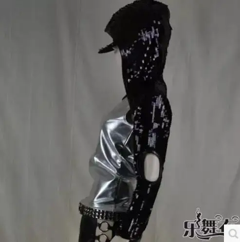 Manches golden 3xl Personnalité Mâle Chanteur silver Vêtements Court gray S Gd Chapeau Costumes Grand Stade Hommes Dj Manteau Paillettes Longues Hot New À Black Discothèque Femmes De CexordBW