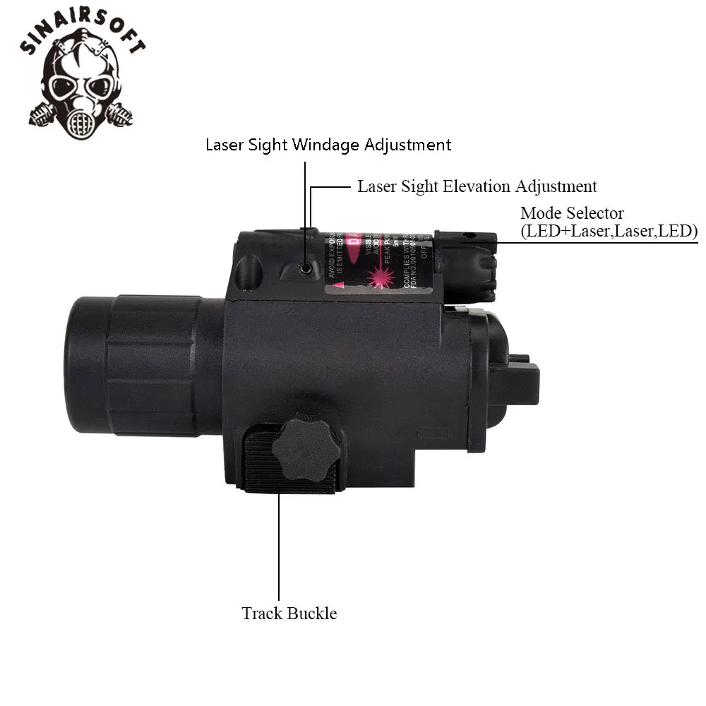 SINAIRSOFT 2 в 1 страйкбол охота M6 CREE светодиодный фонарь 200LM прицел Тактический