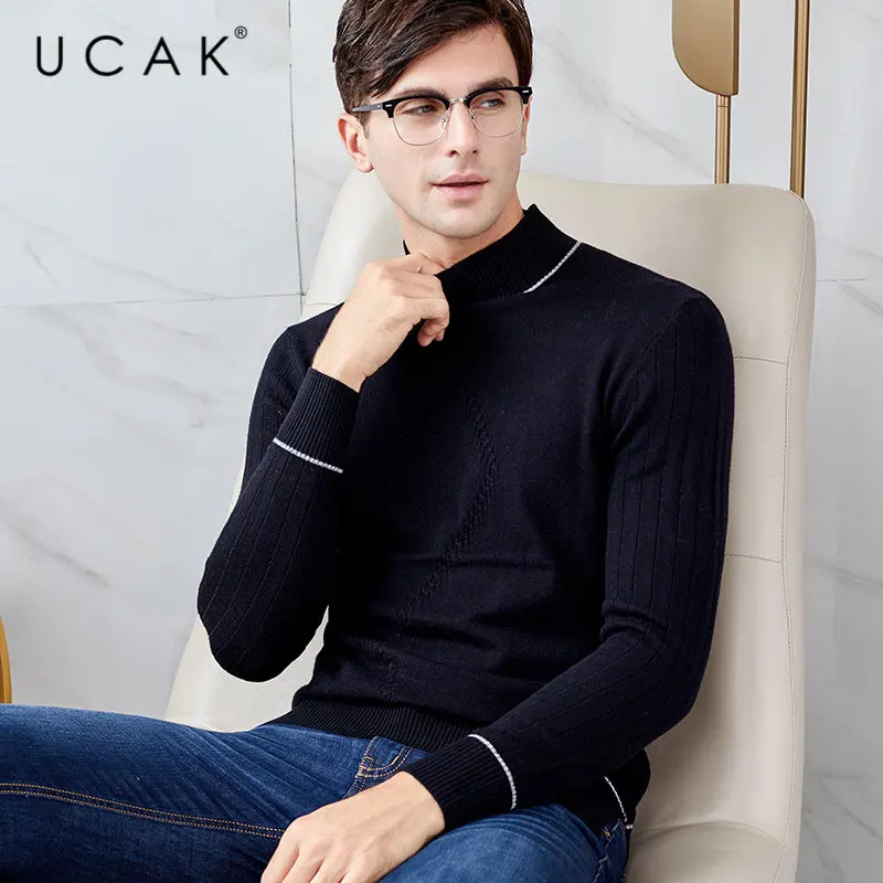 UCAK Brand Sweater Men Clothes 2019 Autumn Winter Merino Wool Sweaters Cashmere Pullover Men Fashion Turtleneck Pull Homme U3022 UCAK Brand Sweater Men Clothes 2019 Autumn Winter Merino Wool Sweaters Cashmere Pullover Men Fashion Turtleneck Pull Homme U3022