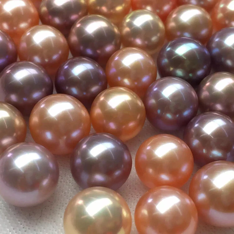 

Big beads natural farming freshwater pearl round naked pearl particls DIY handmade material 10-12mm