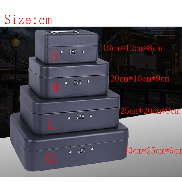 Portable Security Safe Box Money Jewelry Storage Collection Home Portable Security Safe Box Money Jewelry Storage Collection Home School Office Compartment Tray Pword Lock L 4 Colors